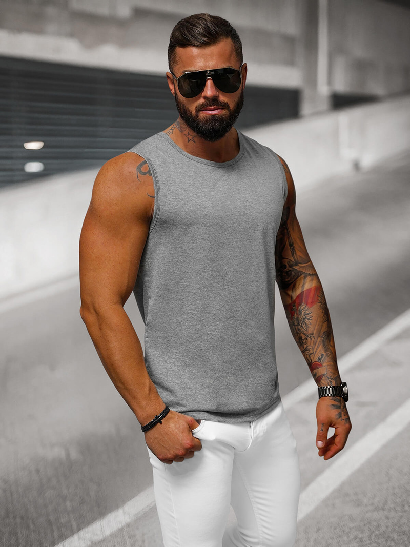 Herren Tank Top Anthrazit OZONEE JS/99001Z