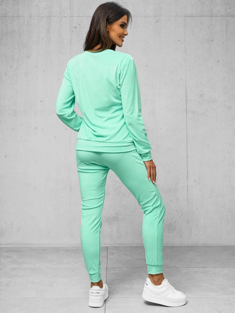 Damen Velours Sportanzug Dunkelpfefferminz OZONEE O/8C1173/139Z