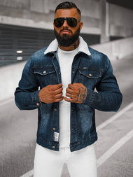 Herren Jeansjacke Sherpa Dunkelblau OZONEE NB/MJ516BSZ