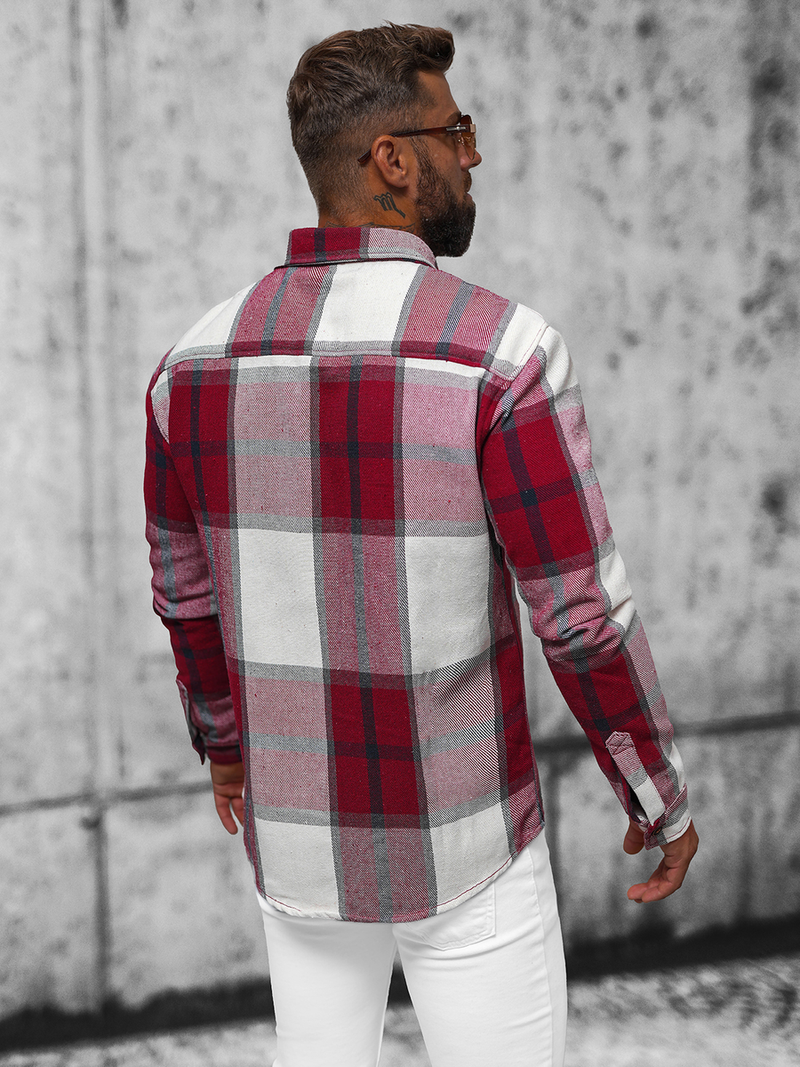 Herren Hemd Weinrot OZONEE NB/MC727R