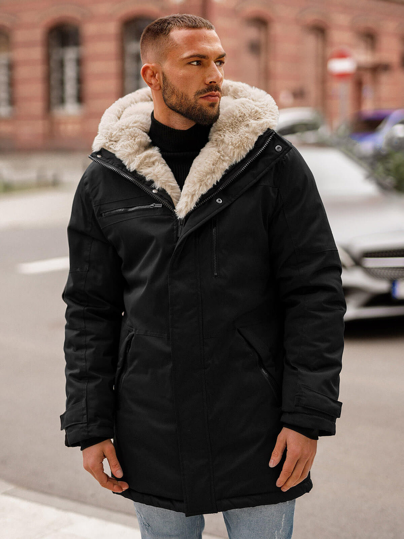 Herren Winterjacke Schwarz OZONEE JS/22M316/392Z