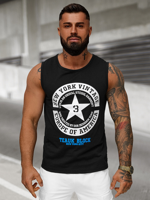 Herren Tank Top Schwarz OZONEE JS/8B1721/3Z