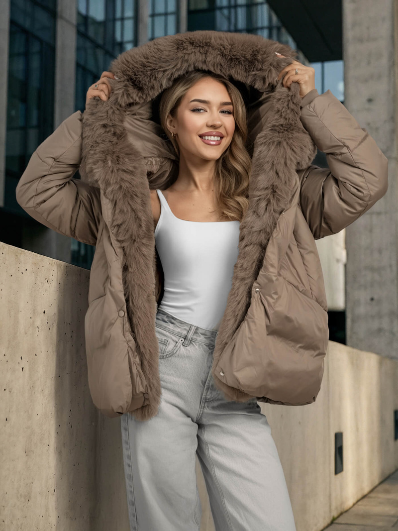 Damen Jacke Dunkelbeige OZONEE O/16M9179/84Z