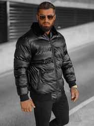 Herren Lederjacke Schwarz OZONEE O/M795Z