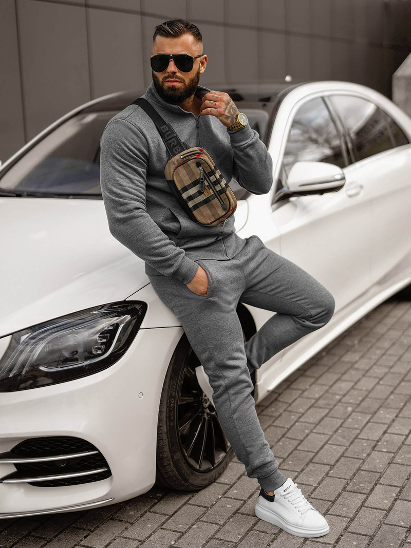 Herren Sportanzug Anthrazit OZONEE JS/68C10385/5Z