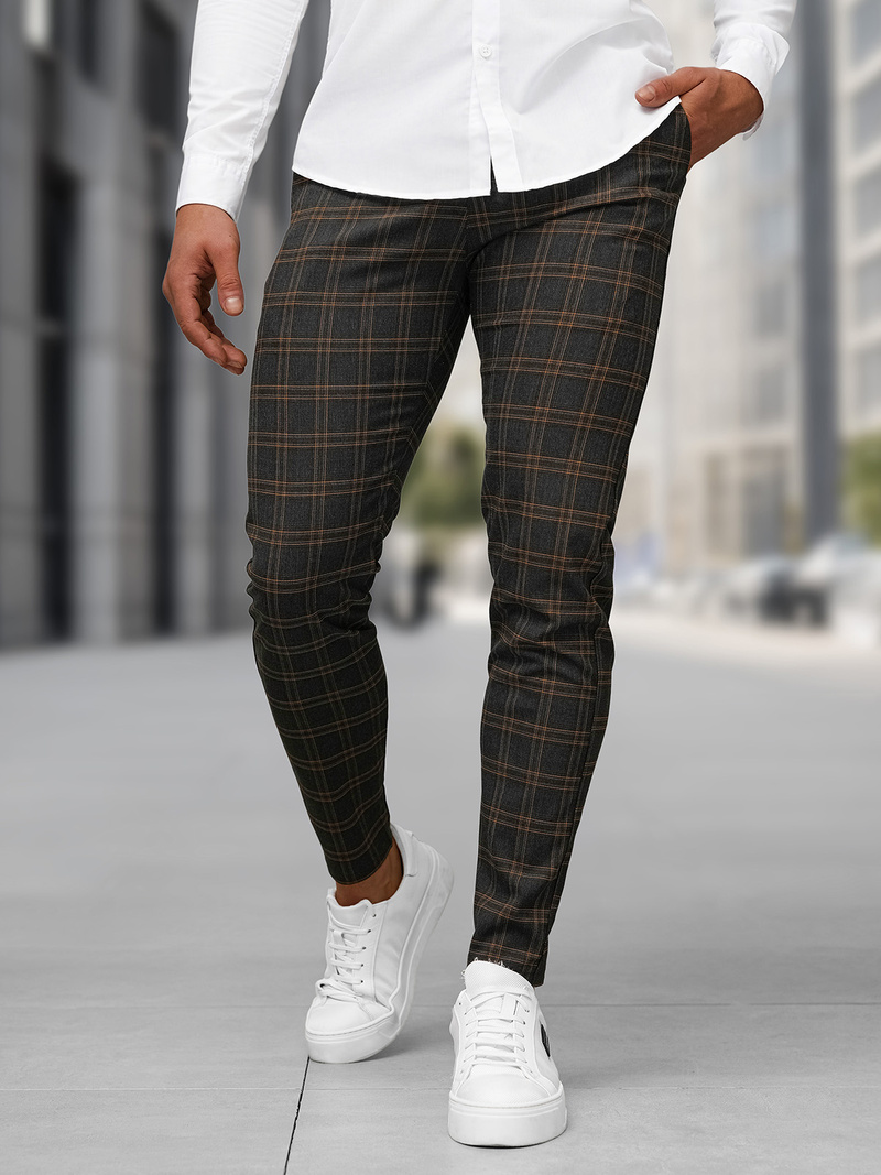 Herren Chino Hose Anthrazit OZONEE DJ/5632Z
