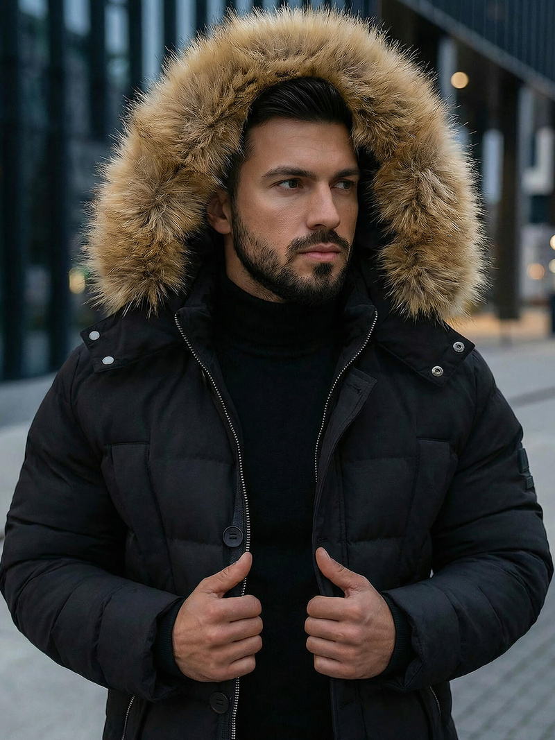 Herren Winterjacke Schwarz OZONEE JS/5M3122/392Z