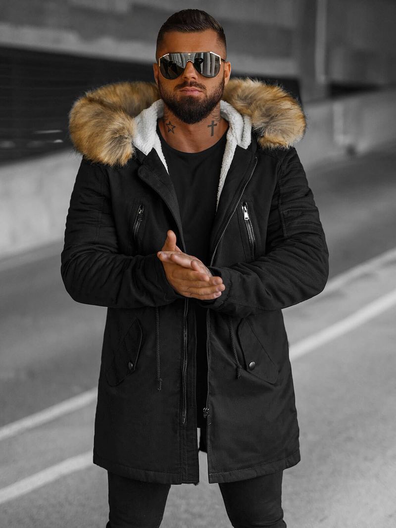 Herren Winterjacke Schwarz OZONEE JD/390Z OZONEE