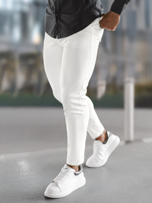 Herren Chino Hose Ecru OZONEE O/P4049Z