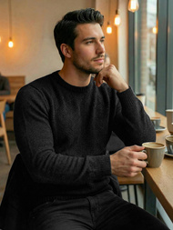 Herren Pullover Schwarz OZONEE JS/59B3607/3