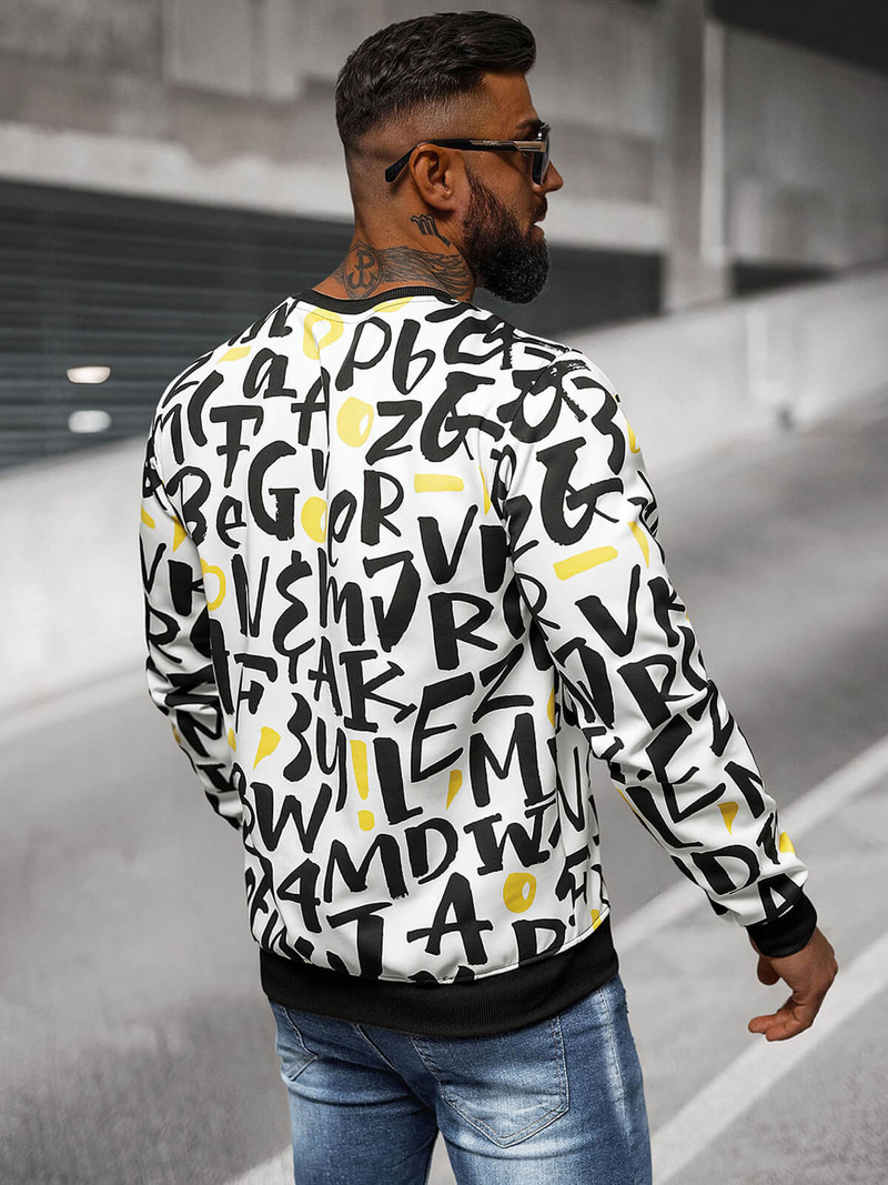 Herren Sweatshirt Weiß OZONEE JS/8B1220/1