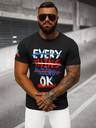 Herren T-shirt Schwarz OZONEE O/8T1266/3