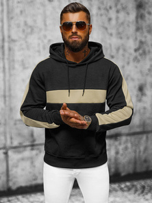 Herren Kapuzenpullover Schwarz OZONEE JS/3B565