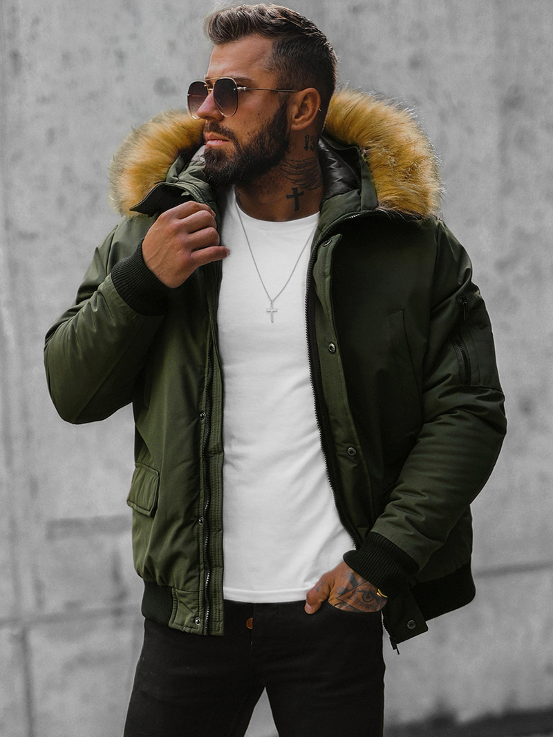 Herren Winterjacke Khaki OZONEE JS/M2019/136