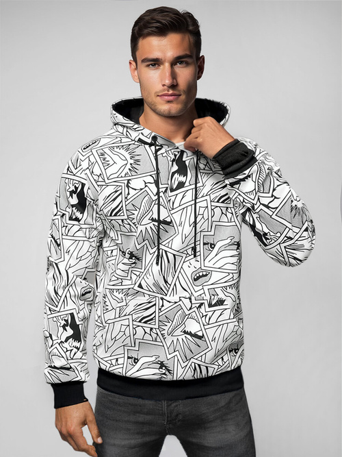 Herren Kapuzenpullover Weiß OZONEE JS/8B1256/1Z