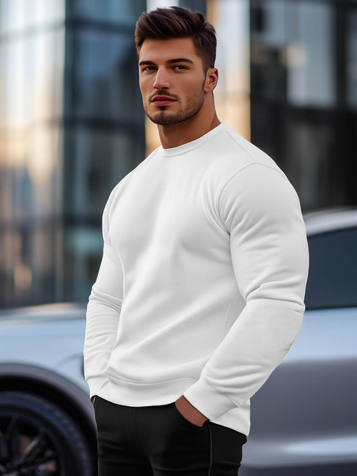 Herren Sweatshirt Weiß OZONEE JS/2001-10Z