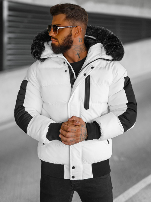 Herren Winterjacke Weiß OZONEE O/M798Z