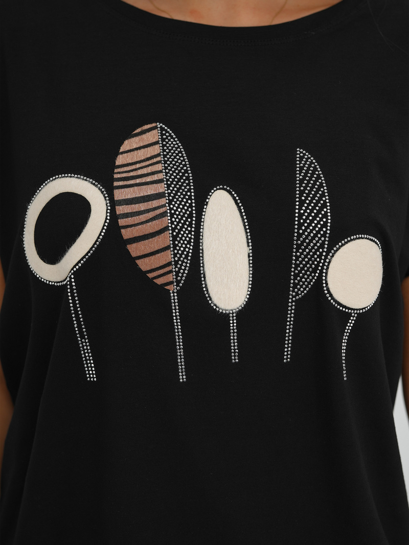 Damen T-shirt Schwarz OZONEE JS/95T2566/3