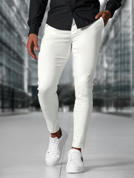 Herren Chino Hose Ecru OZONEE O/P4049Z