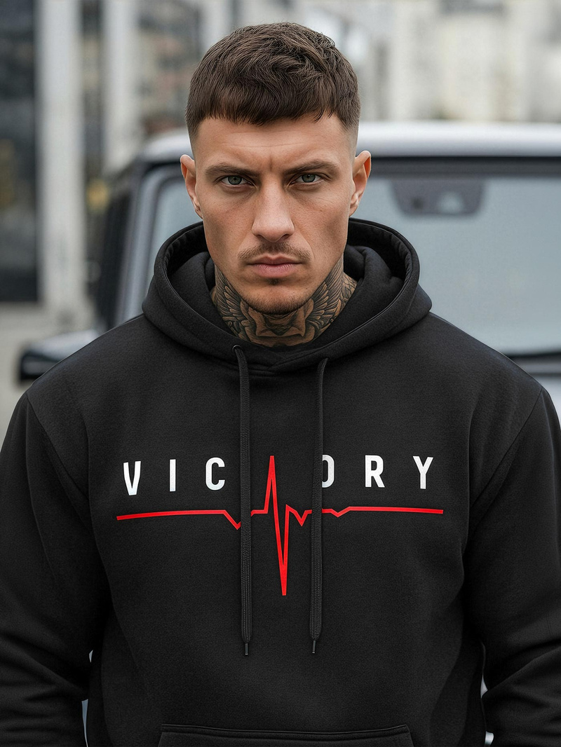 Herren Kapuzenpullover Schwarz OZONEE JS/8B1757/3