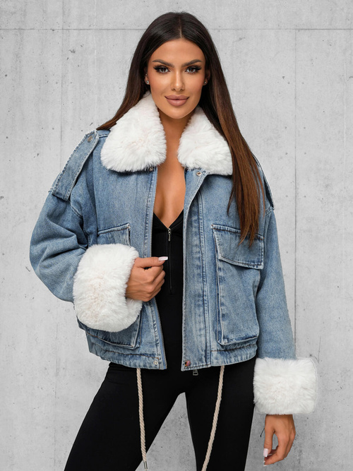 Damen Jeansjacke Blau OZONEE JS/11Z8219Z