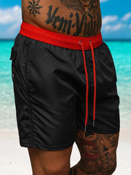 Herren Badeshorts Schwarz/Rot OZONEE JS/17K561/1