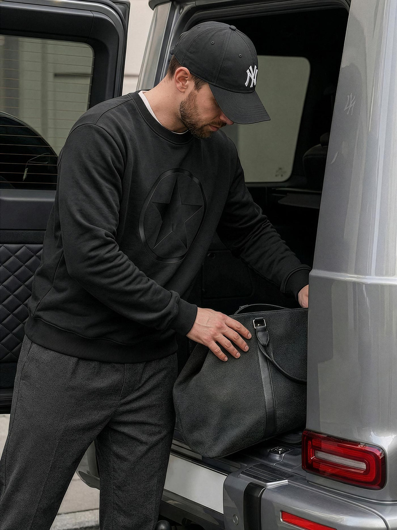 Herren Sweatshirt Schwarz OZONEE JS/8B1991/3