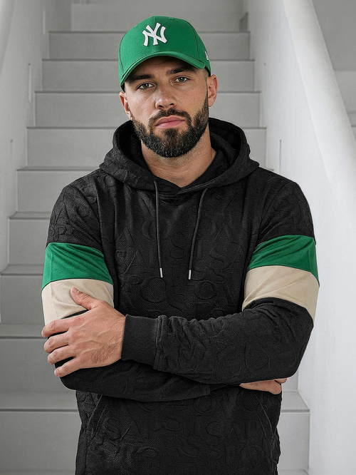 Herren Kapuzenpullover Schwarz OZONEE JS/3B578