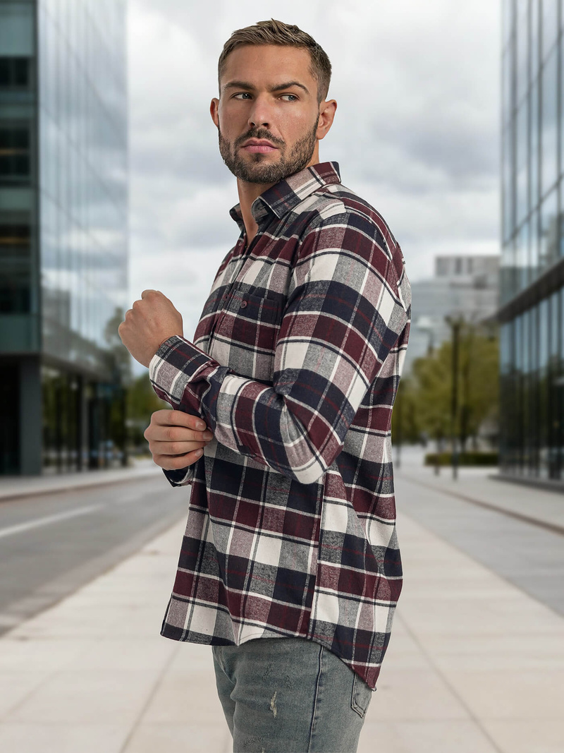 Herren Hemd Weinrot OZONEE V/V174