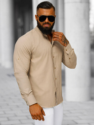 Herren Hemd Beige OZONEE O/V123