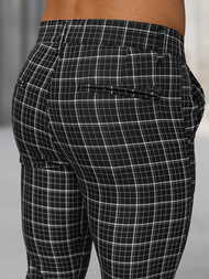 Herren Chino Hose Schwarz OZONEE DJ/5515Z