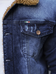 Herren Jeansjacke Sherpa Dunkelblau OZONEE NB/MJ520BSZ
