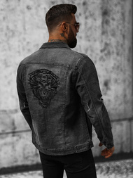 Herren Jeansjacke Schwarz OZONEE NB/MJ515N