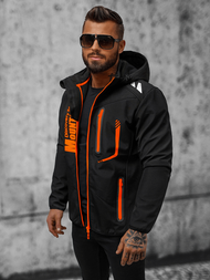 Herren softshell jacke schwarz und orange OZONEE JS/HH026/1Z