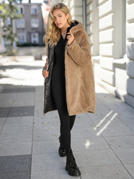 Lange Damen Winterjacke Schwarz OZONEE JS/5M3352/392