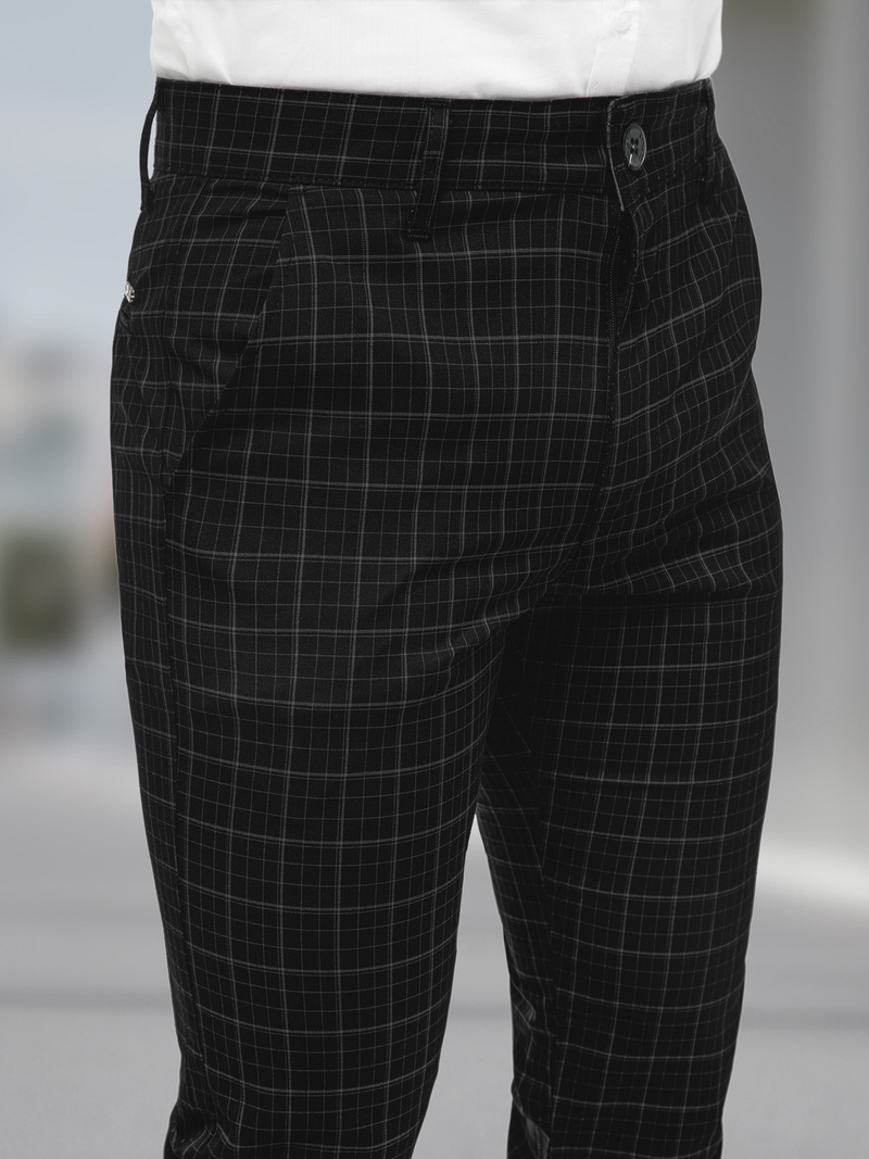 Herren Chino Hose Schwarz OZONEE DJ/5515