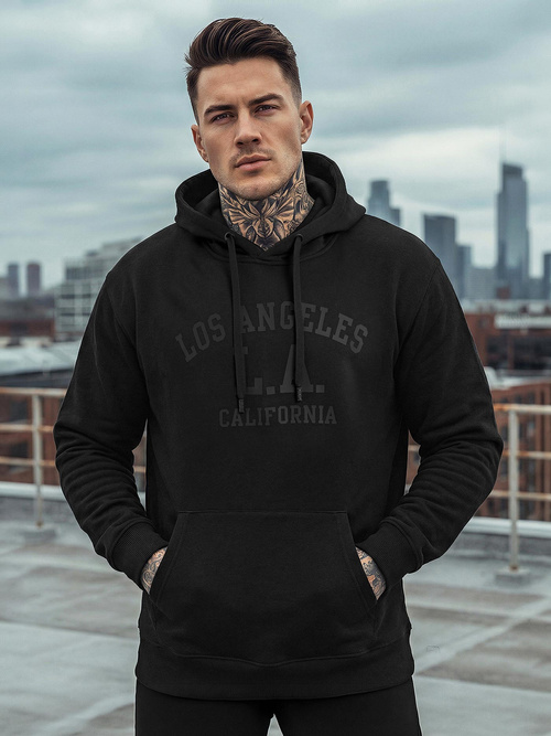 Herren Kapuzenpullover Schwarz OZONEE JS/8B1972/3