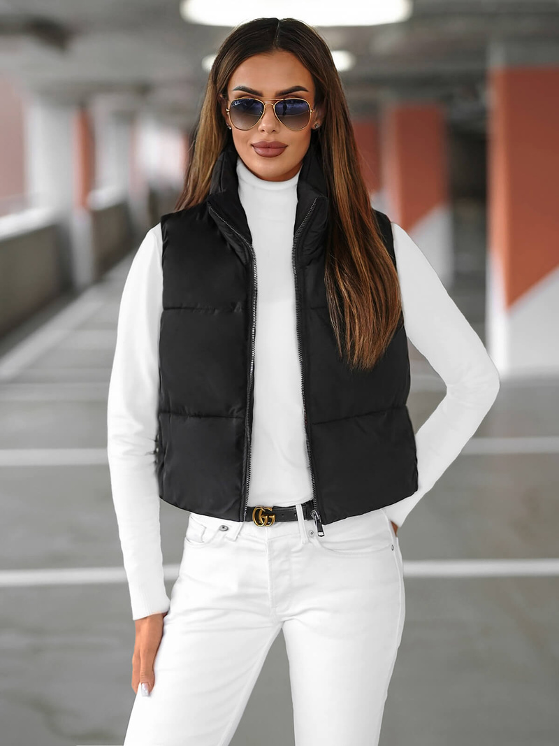 Damen Weste Schwarz OZONEE JS/16M9079/392Z