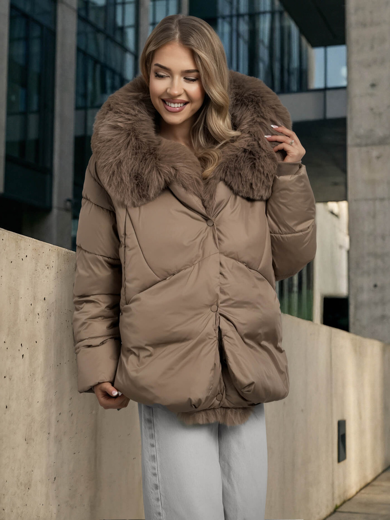 Damen Jacke Dunkelbeige OZONEE O/16M9179/84Z