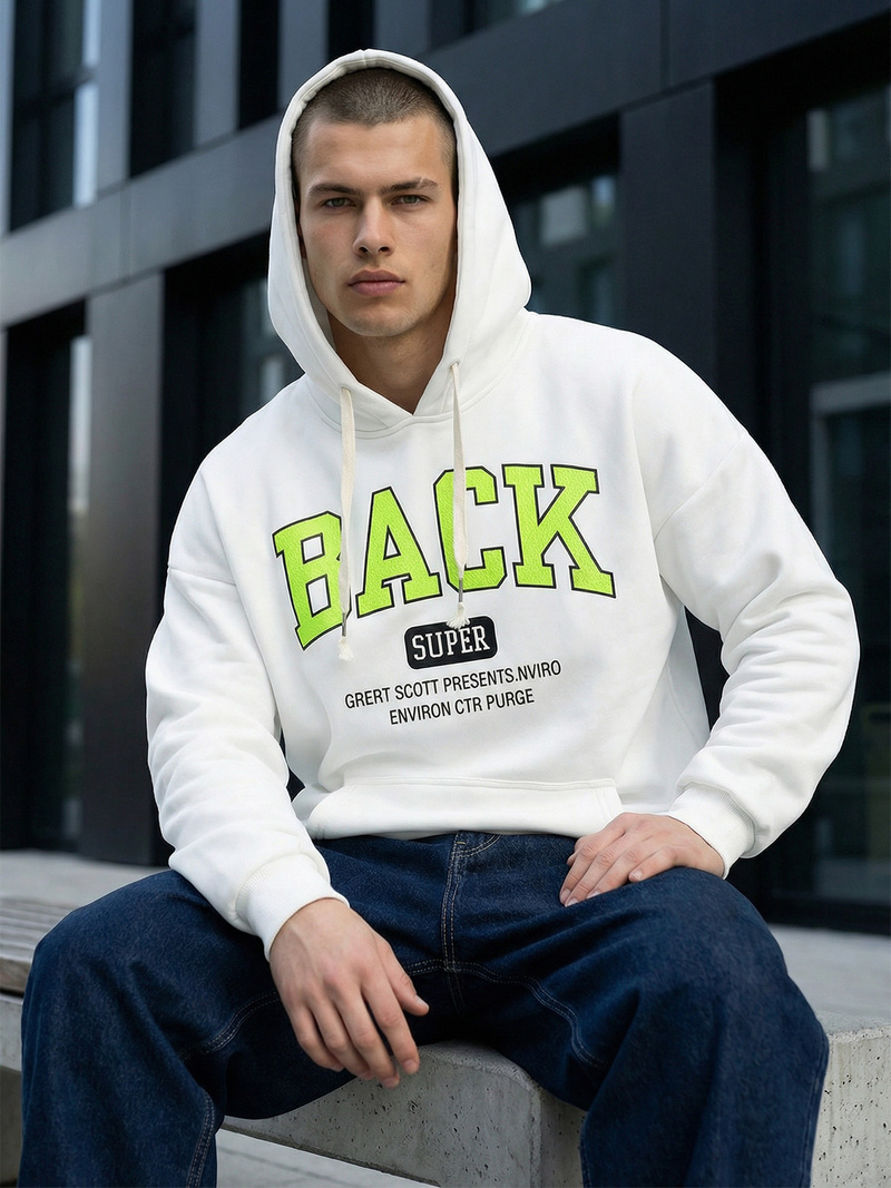 Herren Kapuzenpullover Weiß OZONEE O/TT30513Z