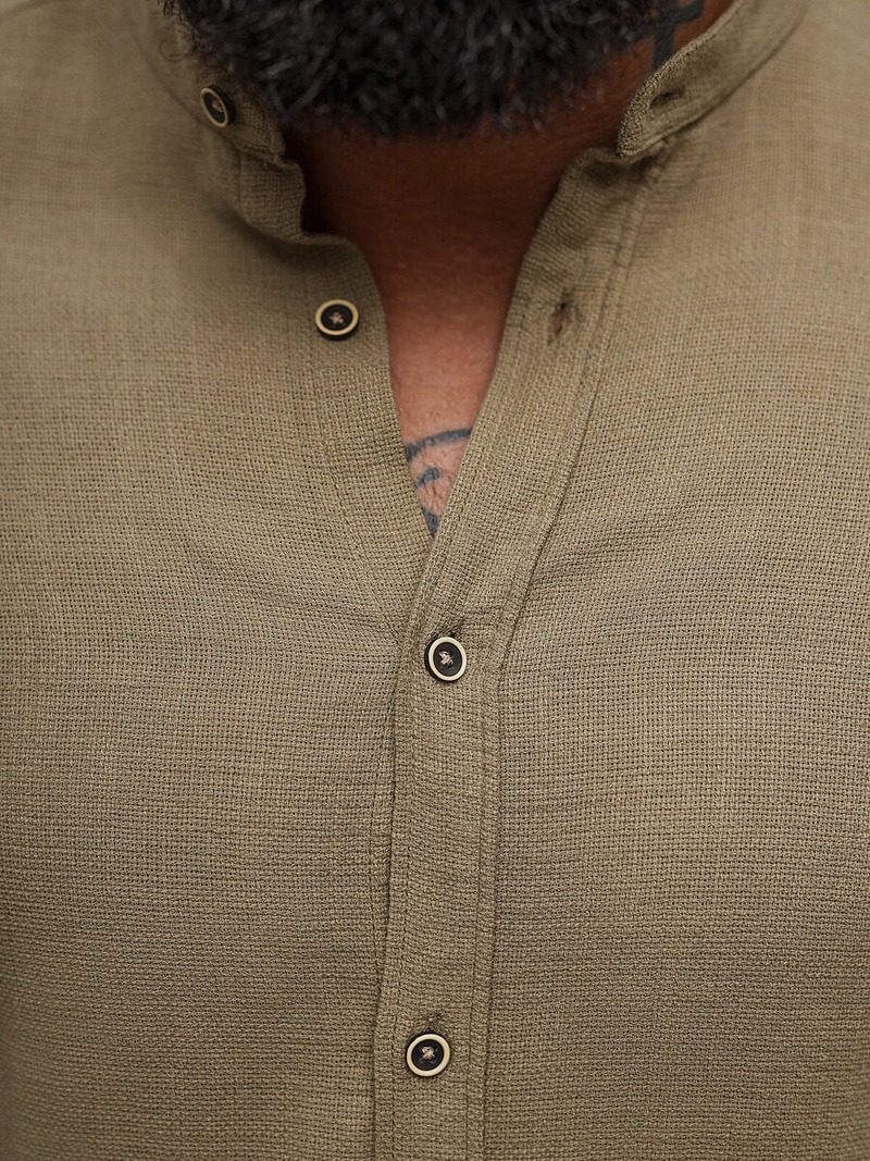 Herren Hemd Dunkelbeige OZONEE O/V112