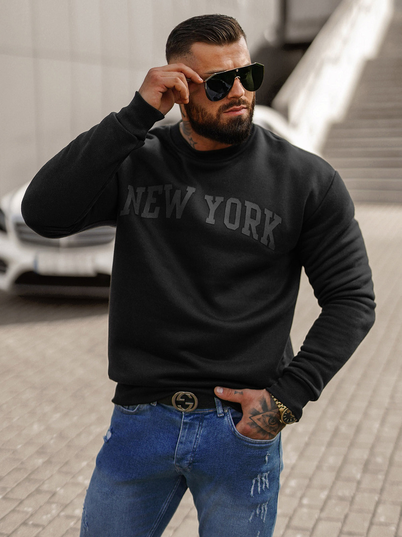 Herren Sweatshirt Schwarz OZONEE JS/8B1362/3