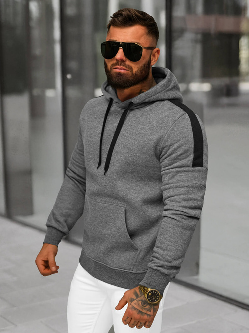 Herren Kapuzenpullover Anthrazit OZONEE JS/8B1318/5