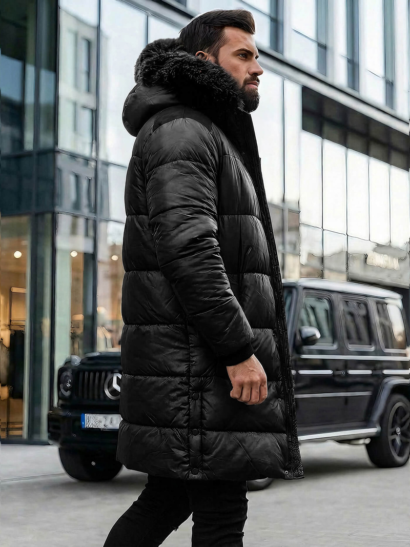 Herren Winterjacke Schwarz OZONEE O/M800Z