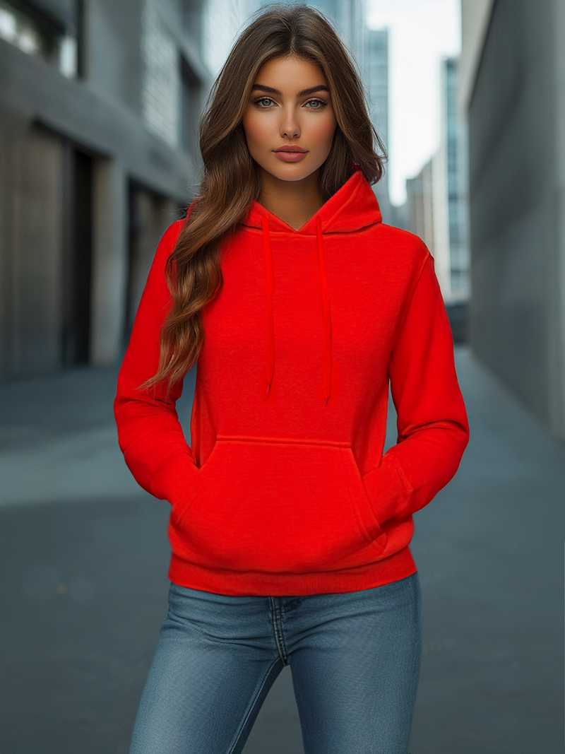 Damen Kapuzenpullover Rot OZONEE JS/W02Z