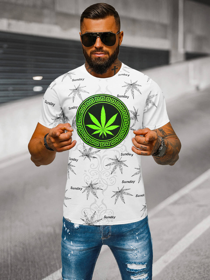 Herren T-shirt Weiß OZONEE O/T139/1