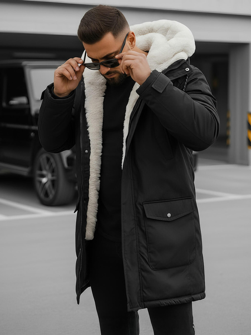 Herren Winterjacke Schwarz OZONEE JS/5M120/392Z