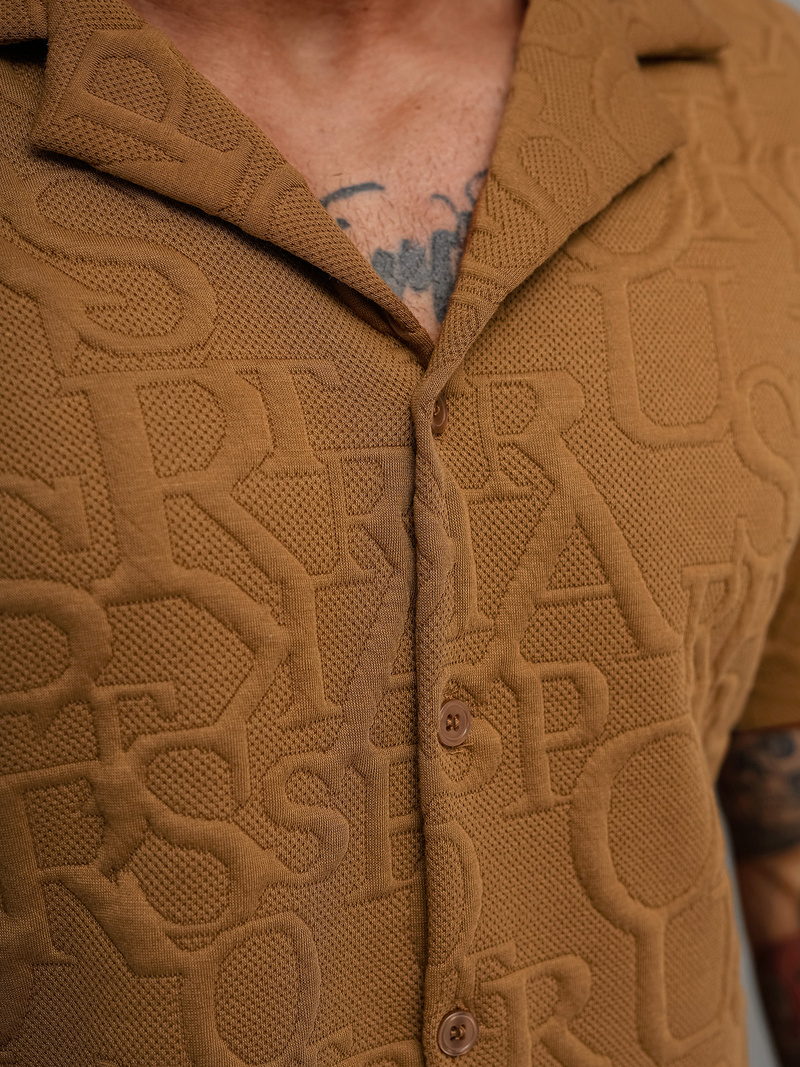 Herren Kurzarmhemd Braun OZONEE O/B2256