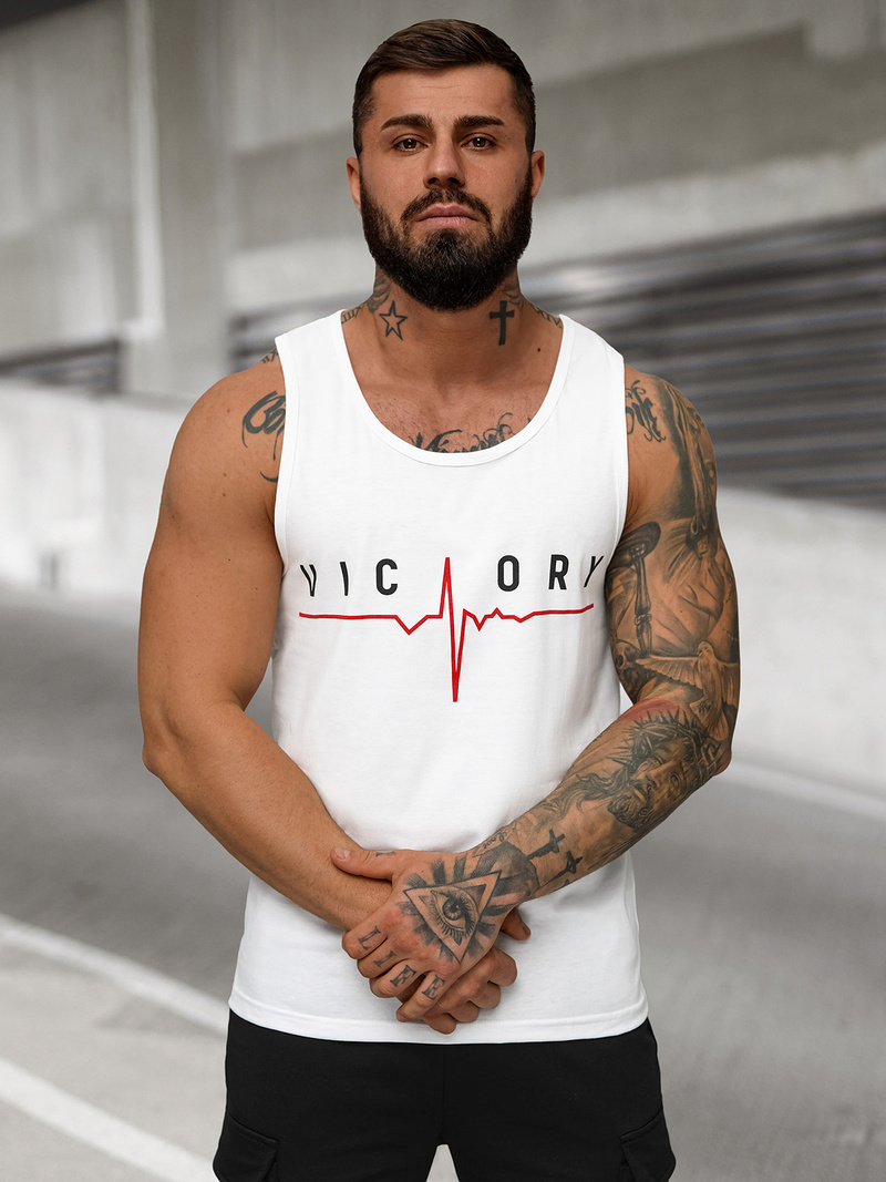 Herren Tank Top Weiß OZONEE JS/8B1703/1Z