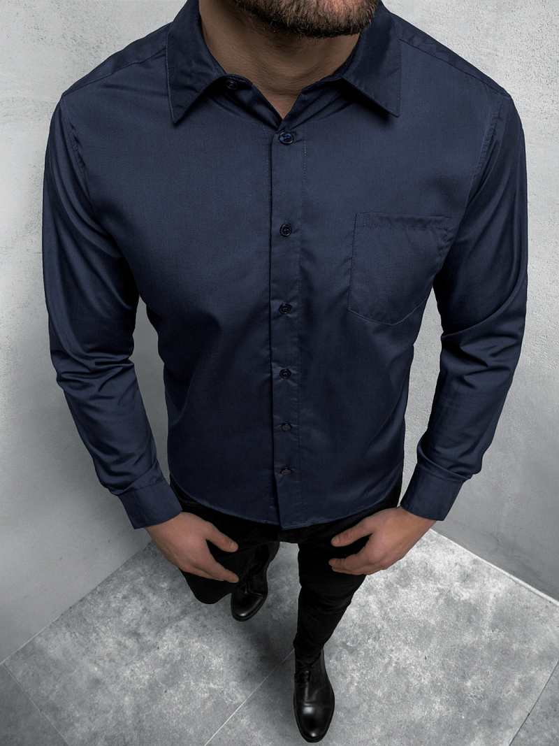 Herren Hemd Dunkelblau OZONEE JS/HH038/50
